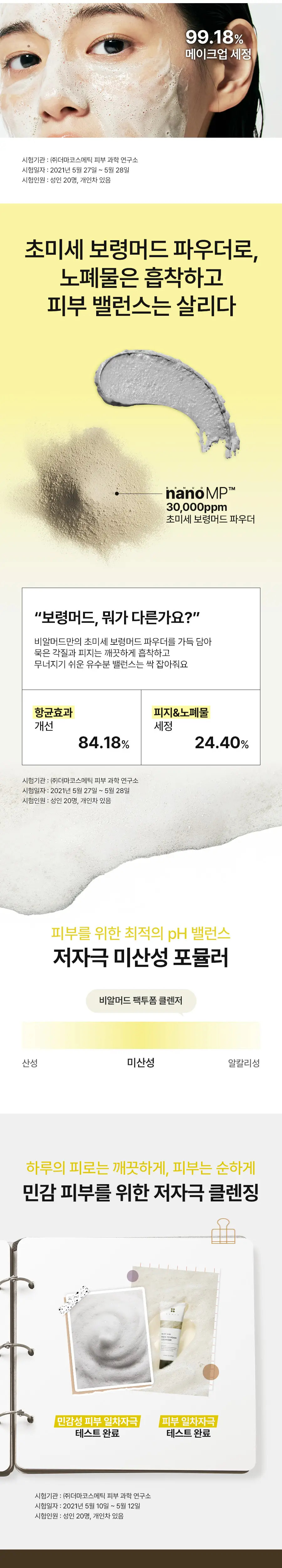 [쫀쫀버블/저자극] 비알머드 릴리프 머드 팩투폼 클렌저 110ml 상세페이지 14